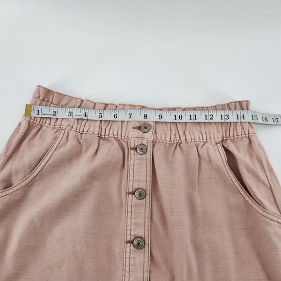 American Eagle Skirt Womens Size‎ 12 Pink Button Front Elastic Waist Casual - Picture 5 of 6